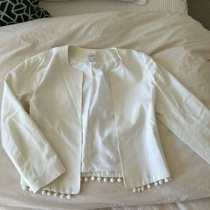 COPY - White bolero style linen blazer